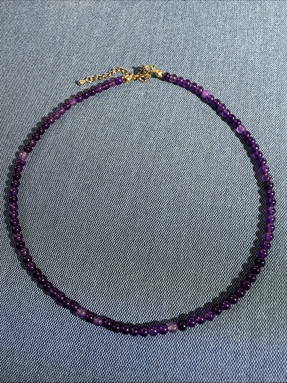 4mm amethyst bead necklace 18”